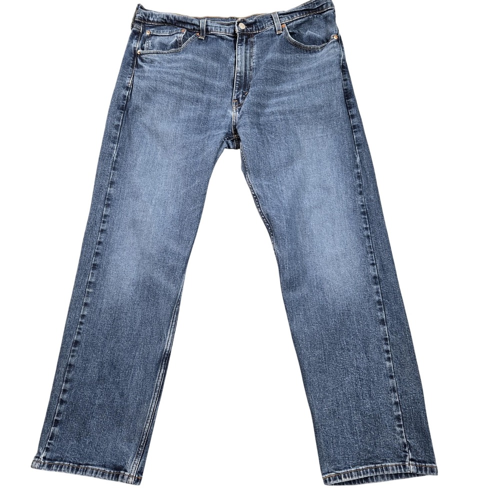 Levis 505 Jeans Mens 38x30 Blue Medium Wash Straight Leg Stretch Comfort Denim